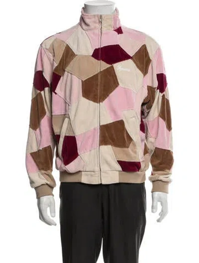 Pre-owned Supreme 2025 Patchwork Velour Track Bomber Jacket In Multicolor