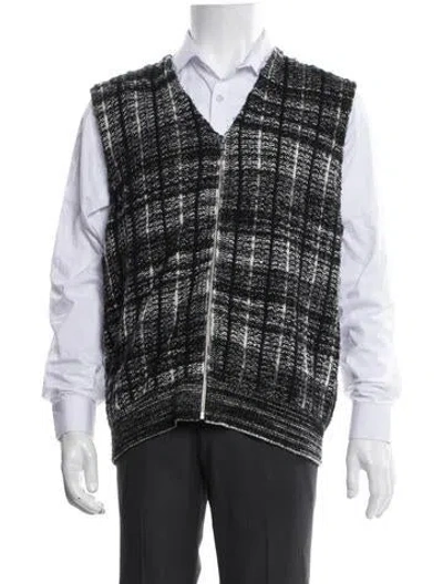 Pre-owned Supreme 2025 Plaid Print Sweater Vest In Black