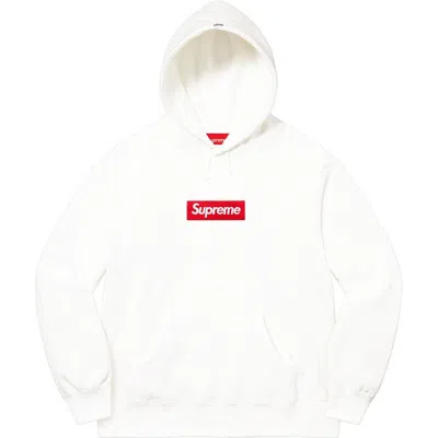 Pre-owned Supreme 21fw Box Logo Hooded Sweatshirt White L