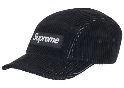 Pre-owned Supreme 2tone Corduroy Camp Cap In Black