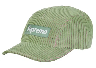 Pre-owned Supreme 2tone Corduroy Camp Cap In Green