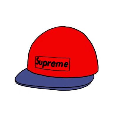 Pre-owned Supreme 2tone Denim Camp Cap In Red