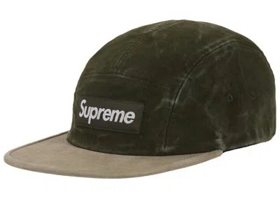 Pre-owned Supreme 2tone Moleskin Camp Cap In Olive In Green