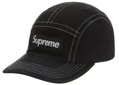 Pre-owned Supreme 2tone Twill Camp Cap In Black