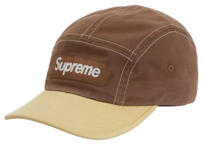 Pre-owned Supreme 2tone Twill Camp Cap In Brown