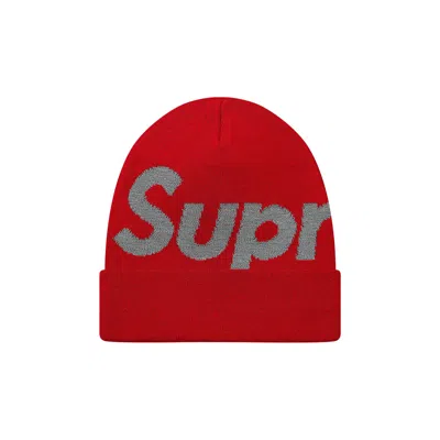 Pre-owned Supreme 3m Reflective Big Logo Beanie 'red' | Men's Size Onesize