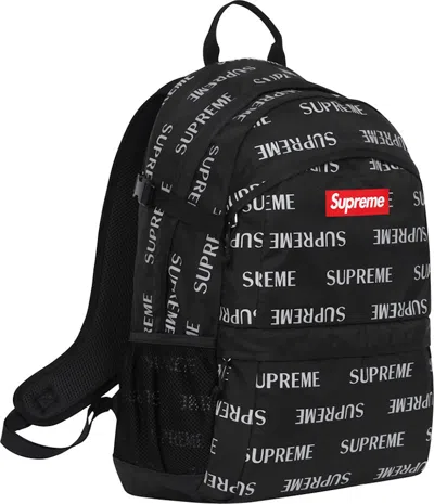 Pre-owned Supreme 3m Reflective Repeat Backpack In Black