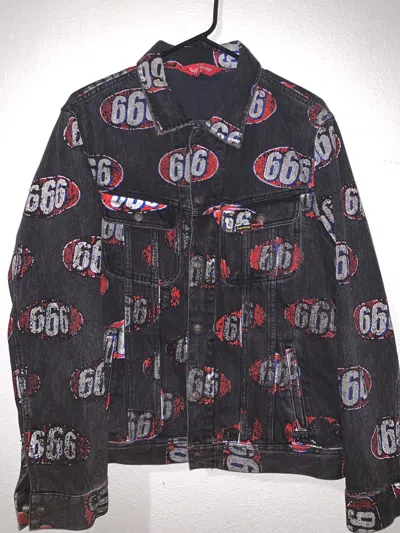 Pre-owned Supreme 666 Denim Jacket In Black