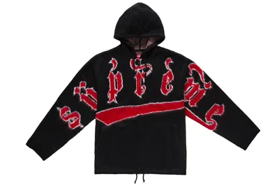 Pre-owned Supreme Accent Brushed Zip Up Hooded Sweater Black