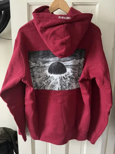 Pre-owned Supreme Akira Patches Hooded Sweatshirt Cardinal Red