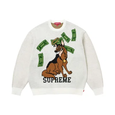 Pre-owned Supreme All Dogs Go To Heaven Sweater 'white' | Men's Size L