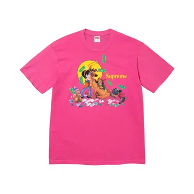 Pre-owned Supreme All Dogs Go To Heaven Tee 'fuchsia' | Pink | Men's Size Xxl