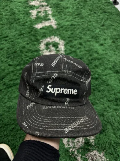 Pre-owned Supreme All Over Glitter Hat In Black