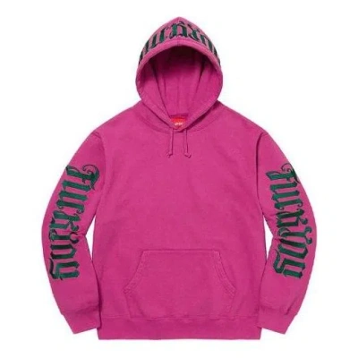 Supreme Ambigram Hooded Sweatshirt 'pink Green' In Purple