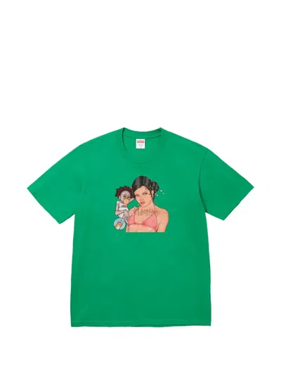 Supreme Angel Crew-neck T-shirt In Green