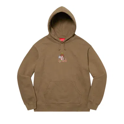 Pre-owned Supreme Angel Hooded Sweatshirt 'olive Brown' In Green