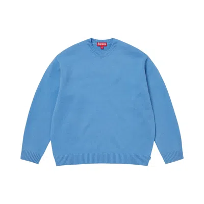Pre-owned Supreme Angora Script Sweater 'light Blue' | Men's Size Xl