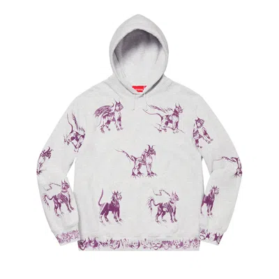 Pre-owned Supreme Animals Hooded Sweatshirt 'ash Grey'