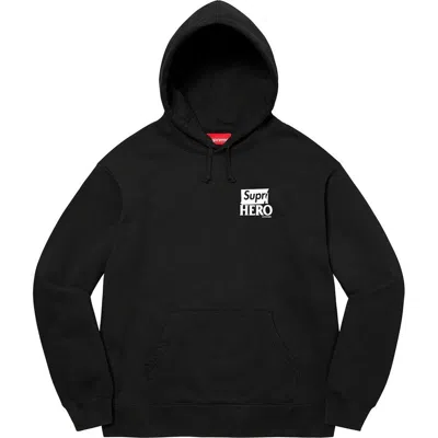 Pre-owned Supreme Antihero Hooded Sweatshirt Black Xl