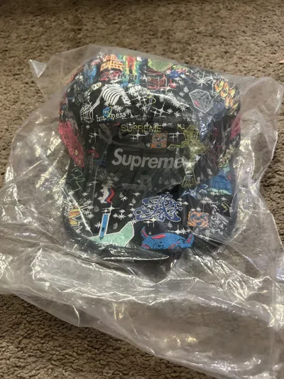 Pre-owned Supreme Aoi Embroidered Camp Cap In Black