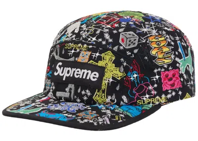 Pre-owned Supreme Aoi Embroidered Camp Cap In Black