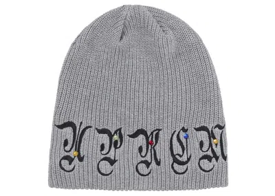 Pre-owned Supreme Aoi Gems Beanie In Heather Grey In Gray