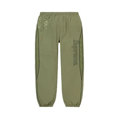 Pre-owned Supreme Aoi Glow-in-the-dark Track Pant 'olive' In Green
