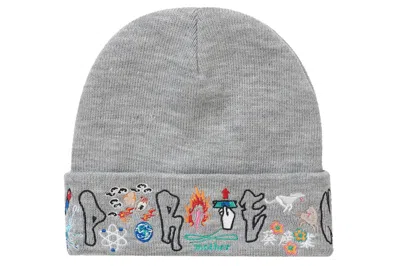 Pre-owned Supreme Aoi Icons Beanie Heather Grey
