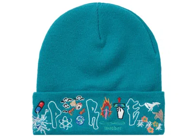 Pre-owned Supreme Aoi Icons Beanie In Dark Aqua In Blue