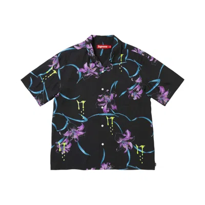Pre-owned Supreme Aoi Lilies Short-sleeve Shirt 'black' | Men's Size M