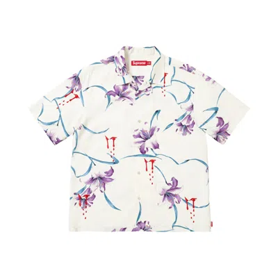 Pre-owned Supreme Aoi Lilies Short-sleeve Shirt 'white' | Men's Size M