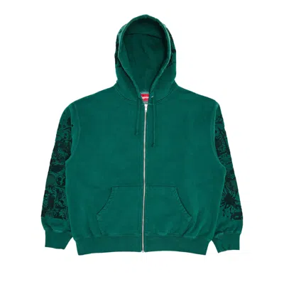 Pre-owned Supreme Aoi Zip Up Hooded Sweatshirt 'teal'