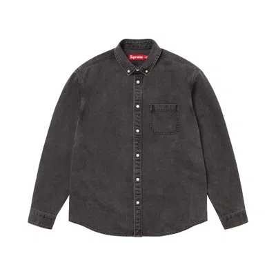 Pre-owned Supreme Appliqué Denim Shirt 'black' | Men's Size M