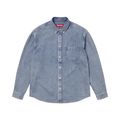 Pre-owned Supreme Appliqué Denim Shirt 'indigo' | Blue | Men's Size M