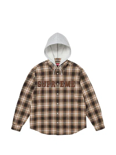 Supreme Appliqué Hooded Flannel Jacket In Multi