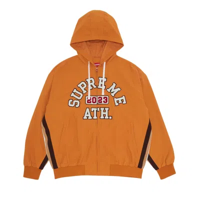 Pre-owned Supreme Appliqué Hooded Track Jacket 'orange'