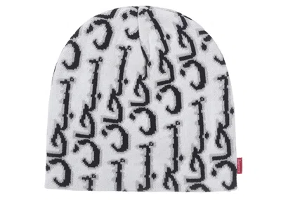 Pre-owned Supreme Arabic Jacquard Beanie In White