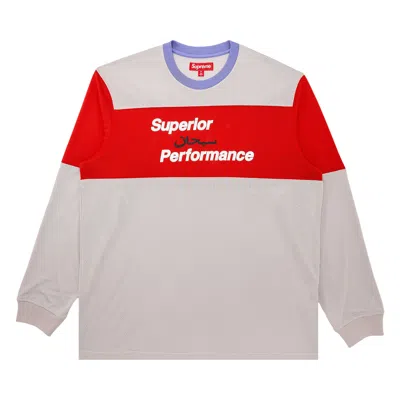 Pre-owned Supreme Arabic Mesh Long-sleeve Top 'grey' | Men's Size M In Gray