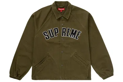 Pre-owned Supreme Arc Denim Coaches Jacket Olive