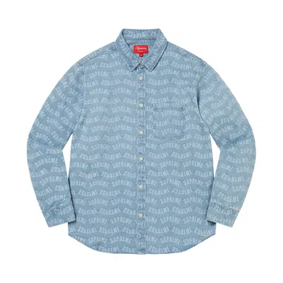 Pre-owned Supreme Arc Jacquard Denim Shirt 'blue'