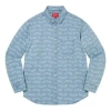 Supreme Arc Jacquard Denim Shirt 'teal' In Blue