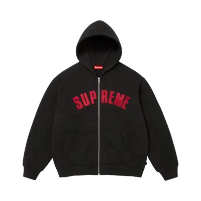 Pre-owned Supreme Arc Thermal Lined Zip Up Hooded Sweatshirt 'black' | Men's Size Xl