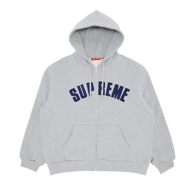 Pre-owned Supreme Arc Thermal Zip Up Hooded Sweatshirt 'heather Grey'