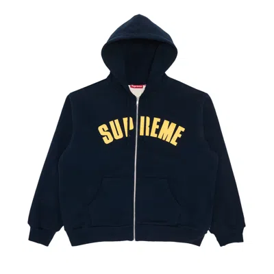 Pre-owned Supreme Arc Thermal Zip Up Hooded Sweatshirt 'navy' In Blue