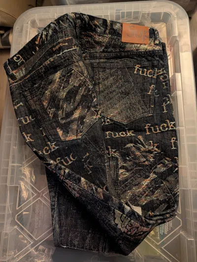 Pre-owned Supreme Archive Jacquard Denim Jeans Fw23 36 F In Blue