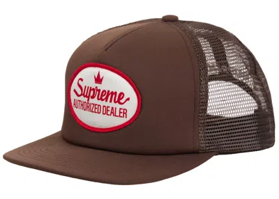 Pre-owned Supreme Authorized Mesh Back 5 Panel Fw24 In Brown