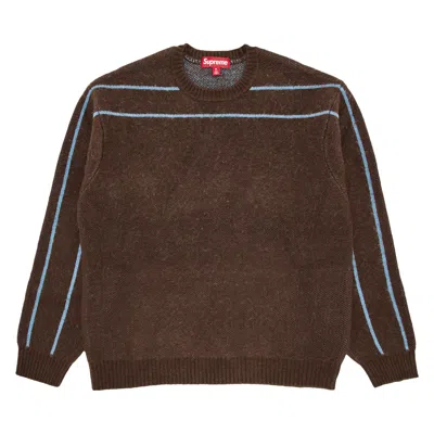 Pre-owned Supreme Back Stripe Sweater 'brown'