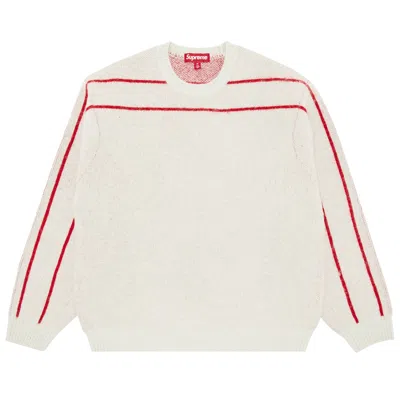 Pre-owned Supreme Back Stripe Sweater 'white'