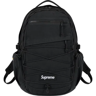 Pre-owned Supreme Backpack Black Ss25 Water Resistant Cordura 28l Logo