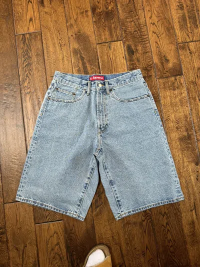 Pre-owned Supreme Baggy Denim Shorts Jorts Blue